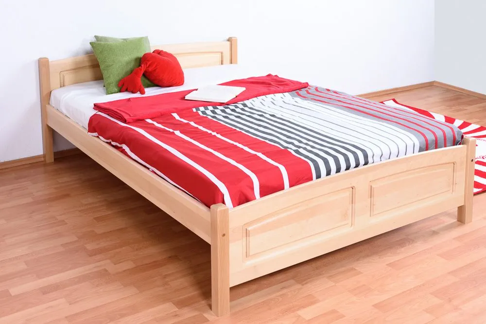 Kinderbett / Jugendbett Buche massiv Vollholz natur 117, inkl. Lattenrost - 140 x 200 cm (B x L)