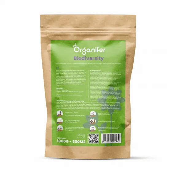 Organifer - Wildblumenmischung - Biodiversität - 62 Arten (1 kg für 500 m2)