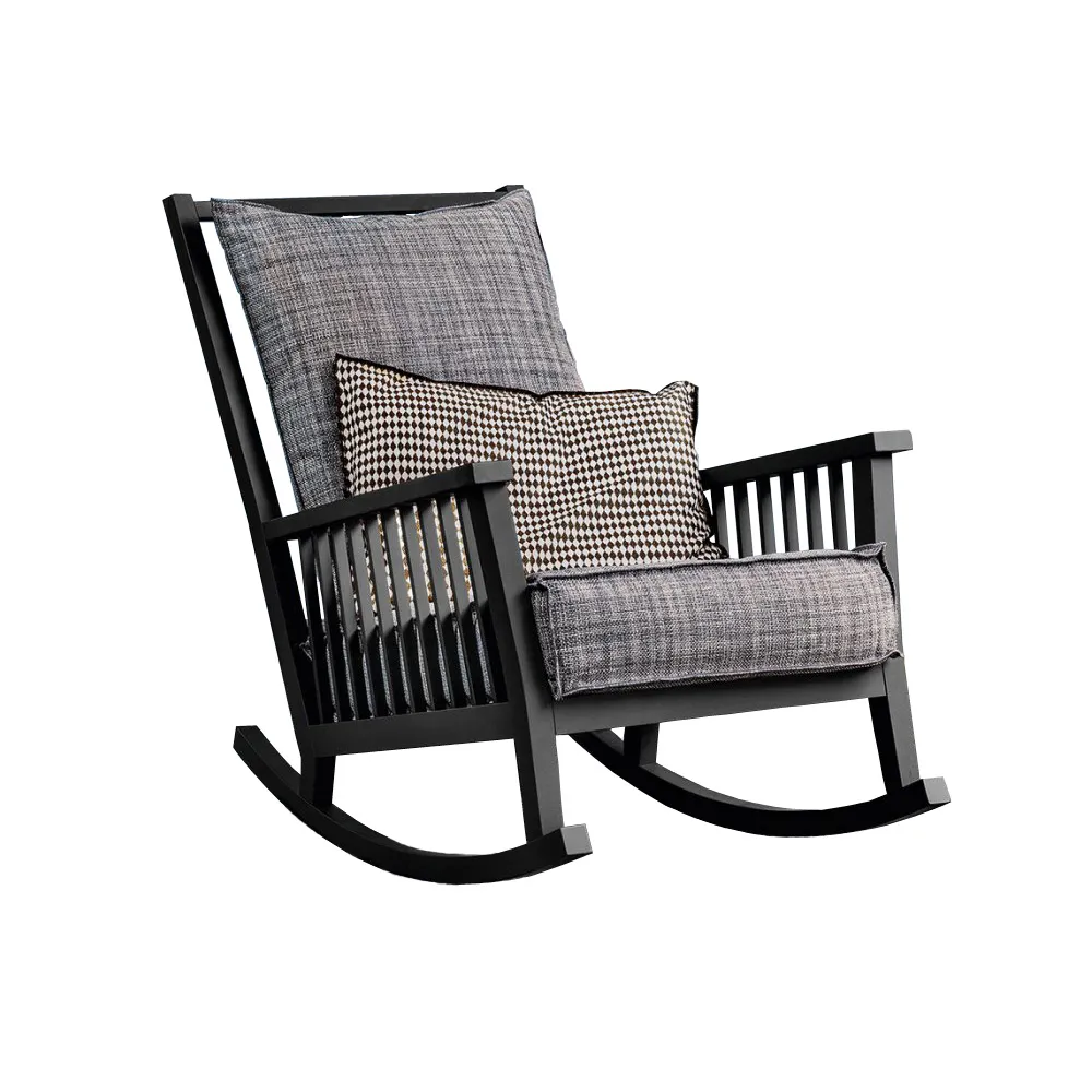 GERVASONI Schaukelstuhl "Gray 09" schwarz