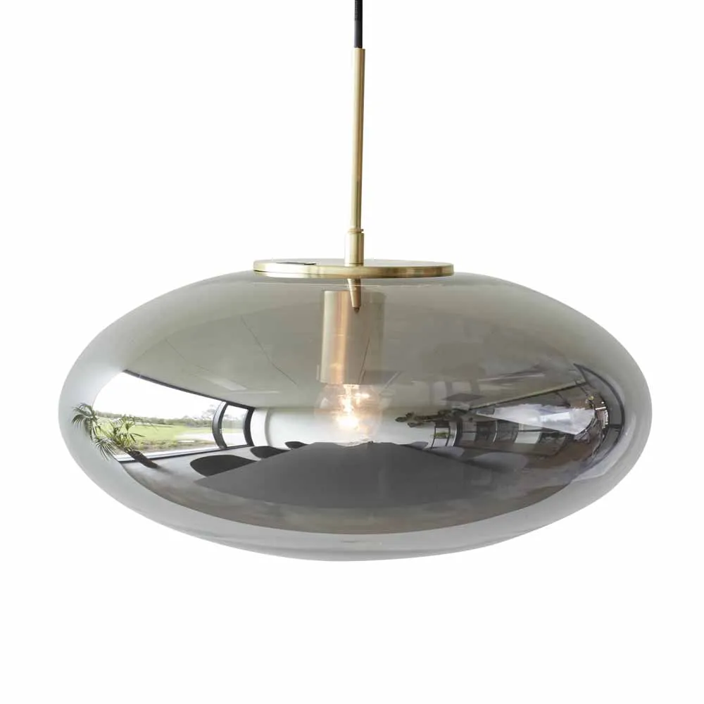 Hübsch interior Hängeleuchte "Reflect" Metall & Glas silberfarben