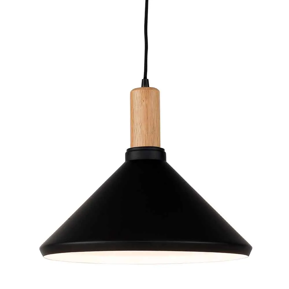 Hängeleuchte "Maarten" Holz & Metall schwarz