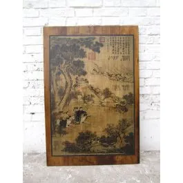 Asia Wandbild brauner Holzrahmen Pinie etwa 80 Jahre alt Präsent