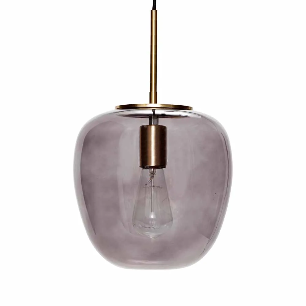 Hübsch interior Hängelampe "Anesa" Glas grau