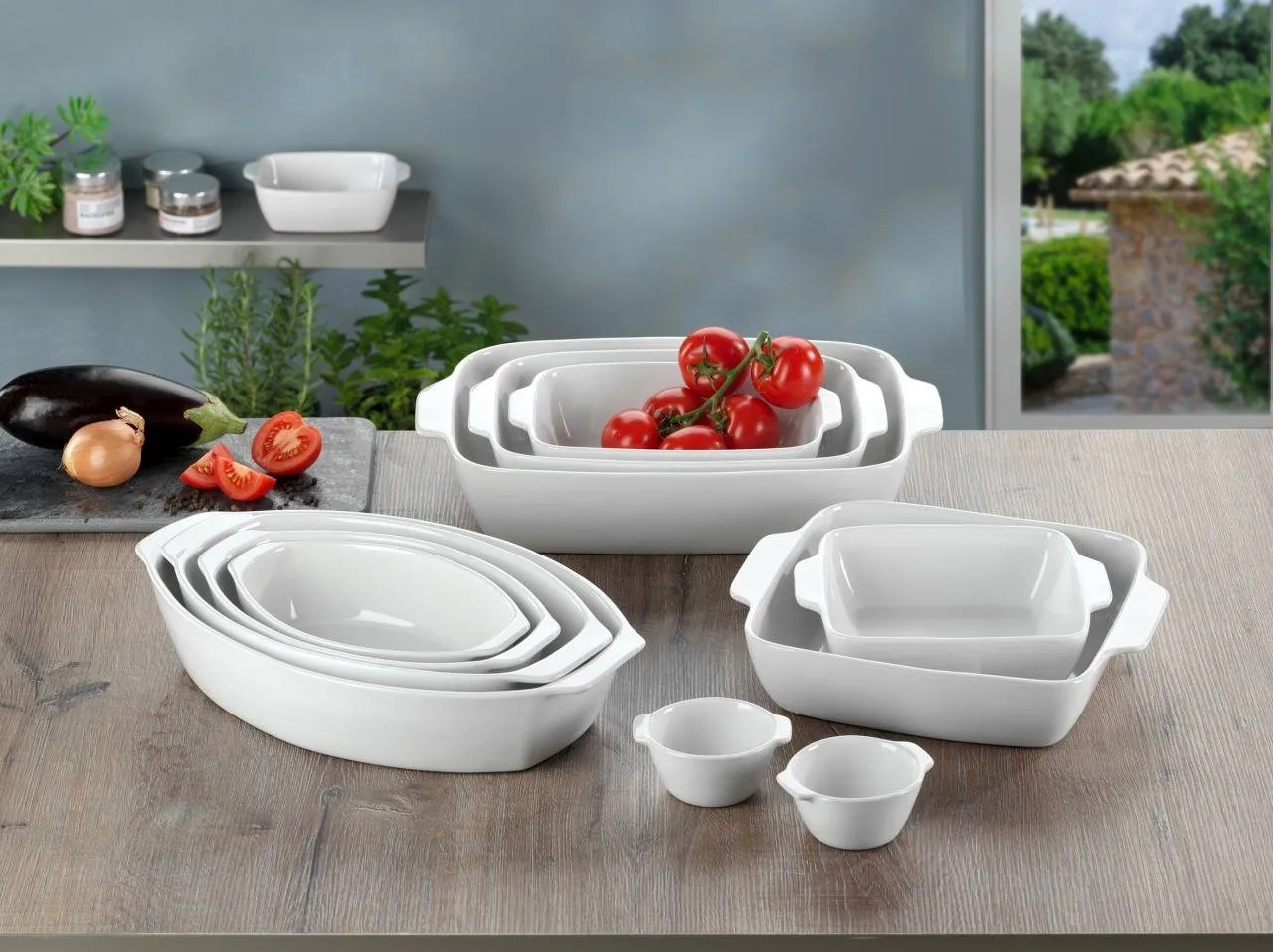 Auflaufform weiß rechteckig large