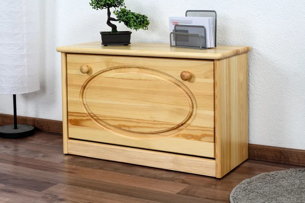 Schuhschrank Kiefer massiv Vollholz natur 019 - Abmessung 45 x 72 x 29 cm (H x B x T)