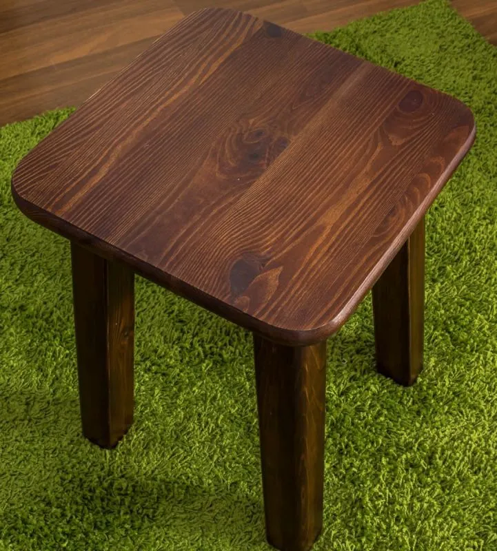 Hocker Kiefer massiv Vollholz Nussfarben 005 - Abmessung 45 x 35 x 35 cm (H x B x T)