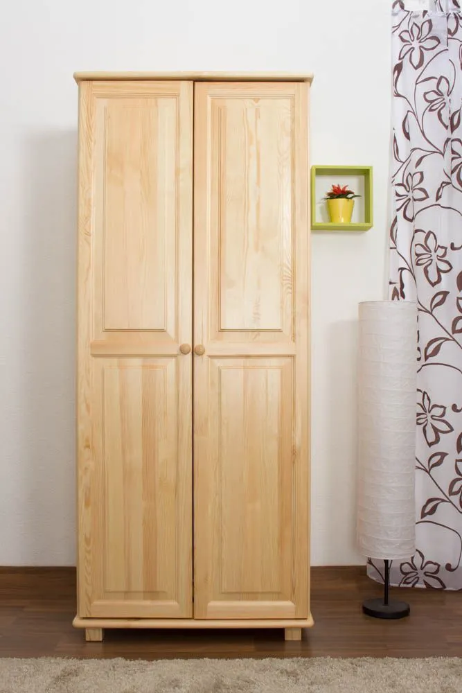 Kleiderschrank Holz natur 007 - Abmessung 190 x 80 x 60 cm (H x B x T)