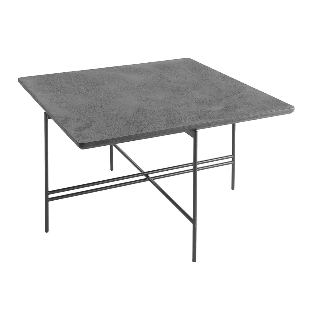 Couchtisch - quadratisch "Boulton" Lava & Stahl