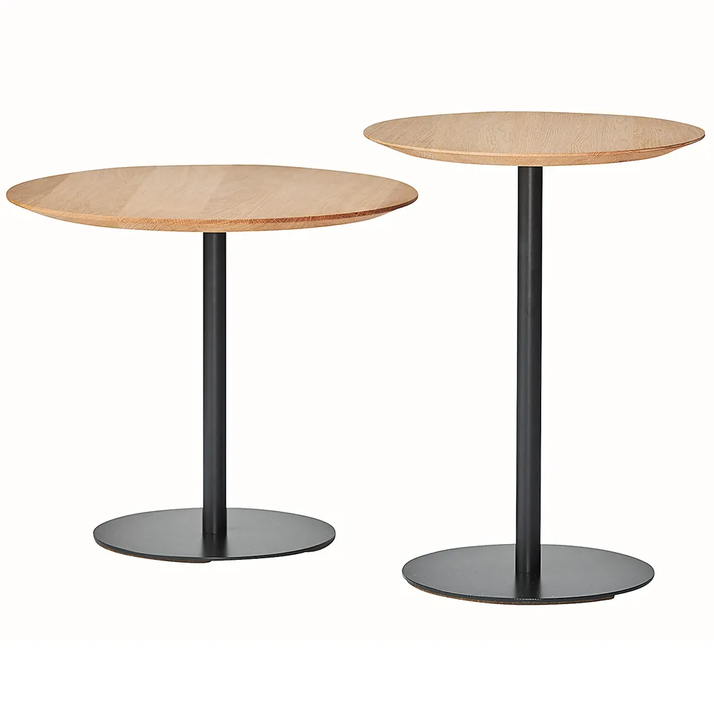 jan kurtz Beistelltisch - rund "Piazza" Eiche & Stahl schwarz