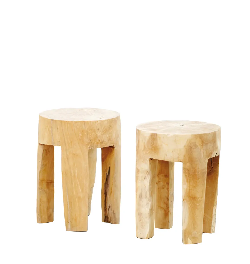 jan kurtz - runder Holzhocker "Java" Teak