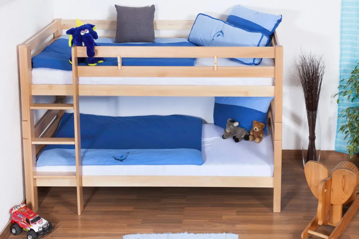 Stockbett - Buche Massivholz 90x200 cm, teilbar