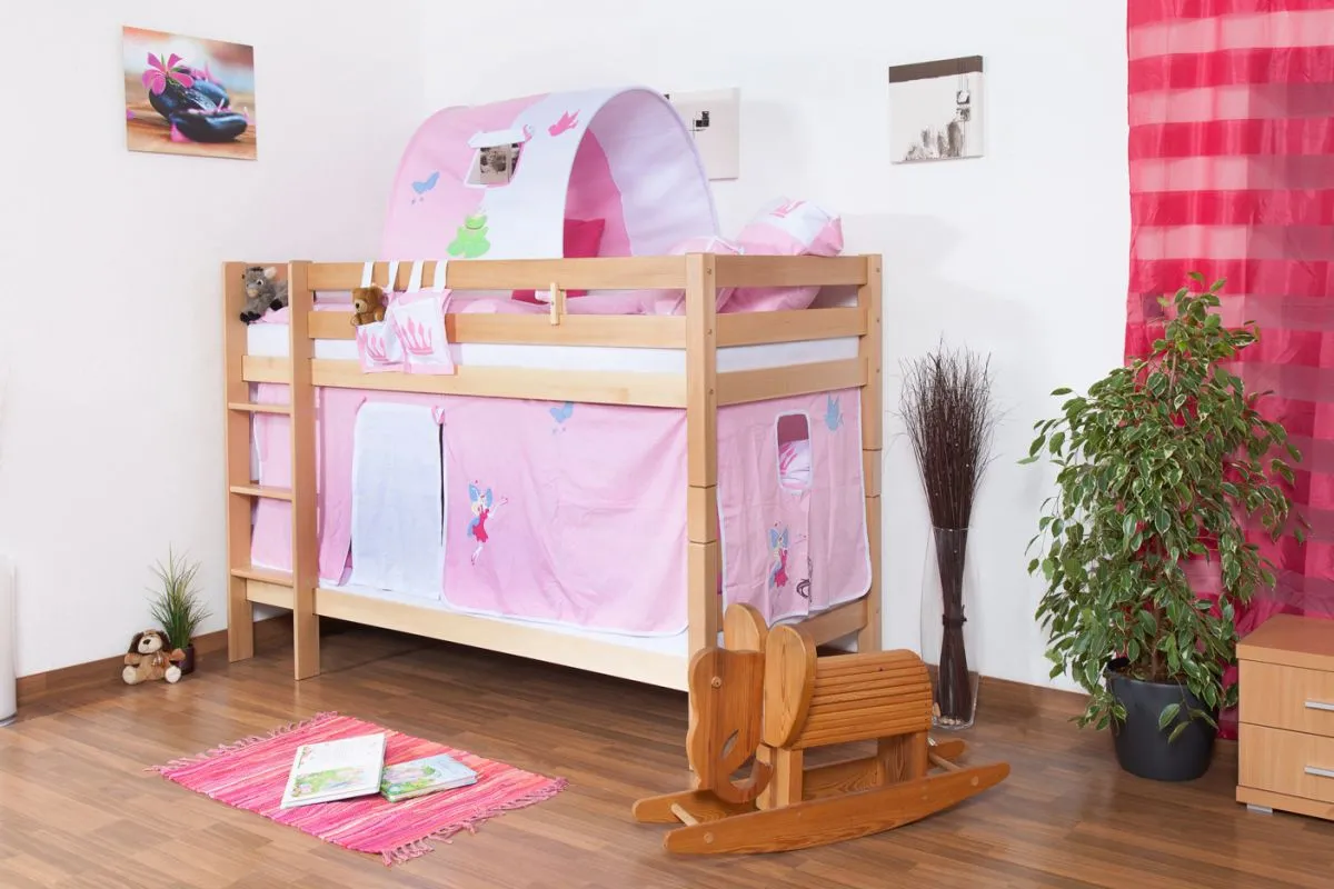 Etagenbett für Kinder - Buche Massivholz 90x200 cm, teilbar
