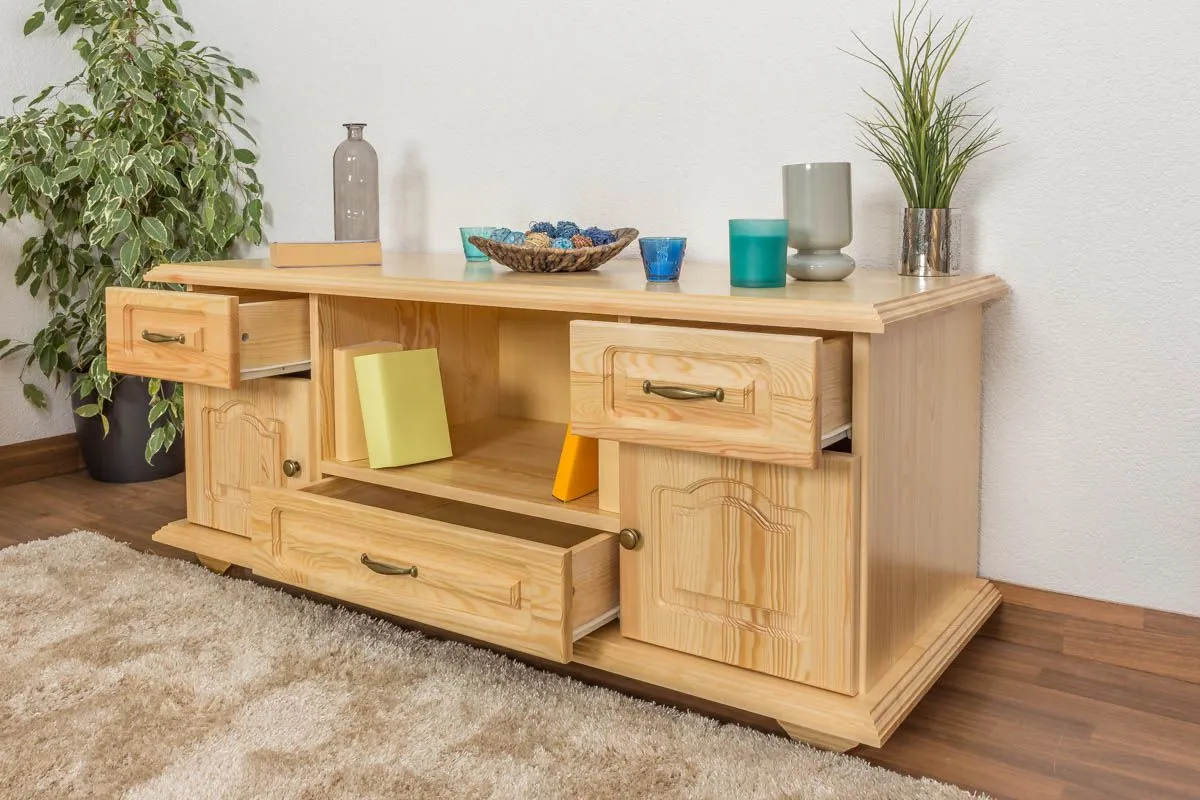 Kommode Kiefer massiv Vollholz natur Pipilo 17 - Abmessung: 58 x 139 x 54 cm (H x B x T)