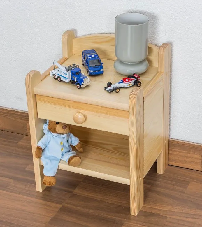 Nachtkommode Kiefer massiv Vollholz natur Junco 132 - Abmessung 45 x 34 x 29 cm (H x B x T)