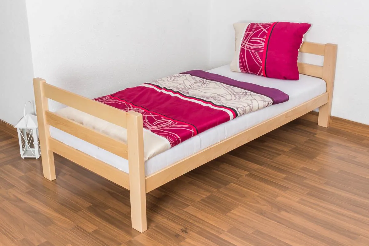 Einzelbett Sebastian Vollholz massiv natur, inkl. Rollrost - 90 x 200 cm