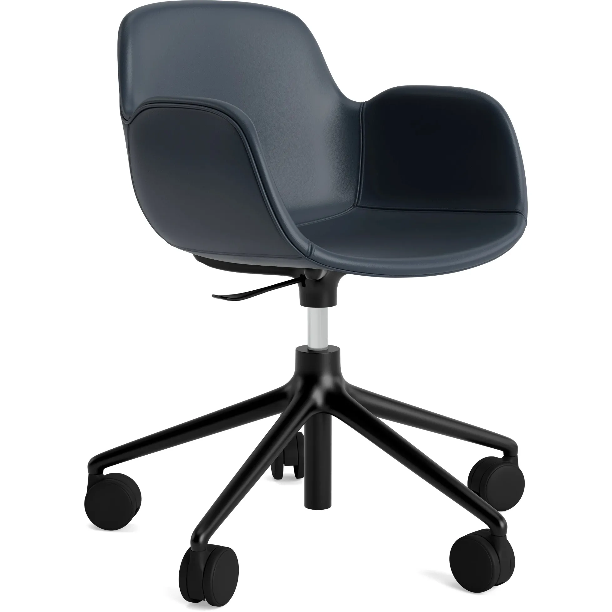 Drehsessel Form 5W Schwarz Alu gepolstert