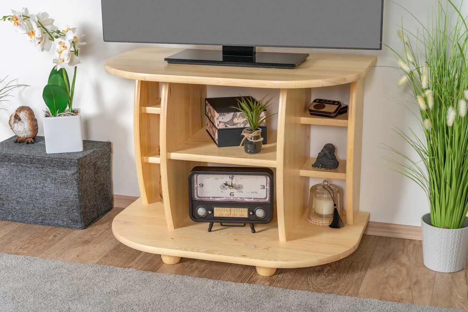 TV-Unterschrank Kiefer massiv Vollholz natur Junco 205 - Abmessung 59 x 80 x 48 cm