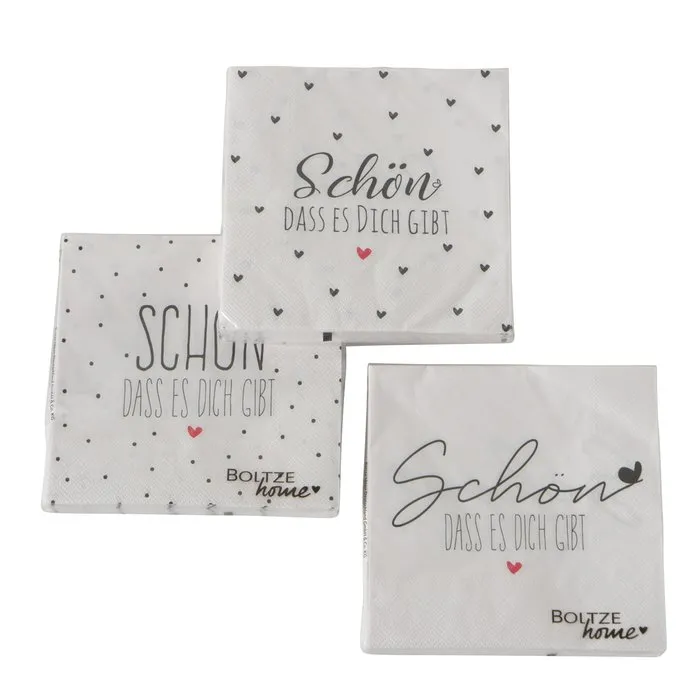 Boltze Servietten "Schön dass es dich gibt"