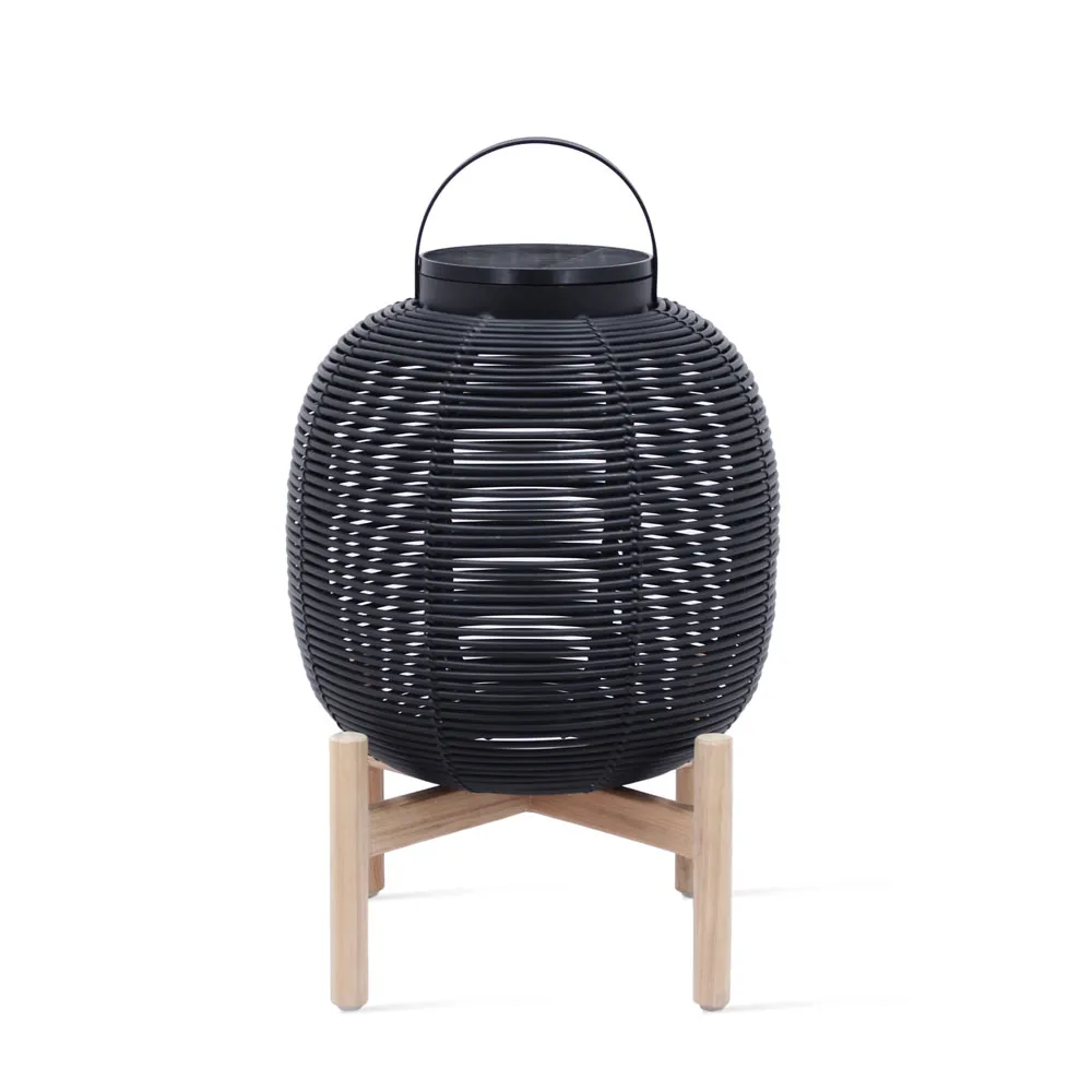 VINCENT SHEPPARD Solar Laterne - mit Teakfuß "Tika" schwarz